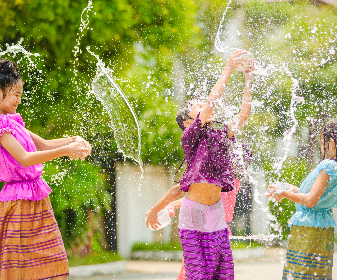 Songkran is Thailand’s most famous festival. An important event on the Buddhist calendar, this water festival marks the beginning of the traditional Thai New Year. The name Songkran comes from a Sanskrit word meaning ‘passing’ or ‘approaching’. 